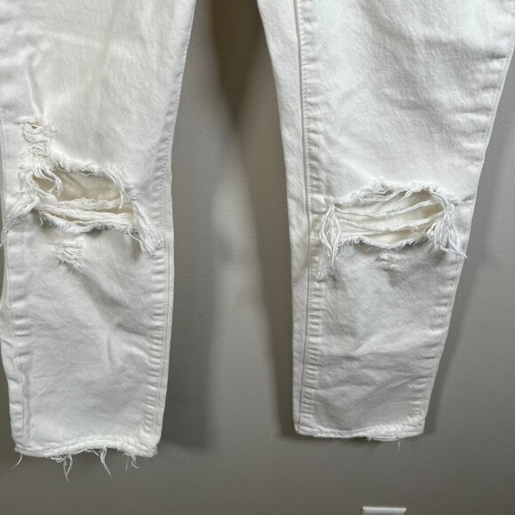 Rolla's Original High Rise Straight Jeans Size 23 White Distressed Denim - Picture 6 of 12